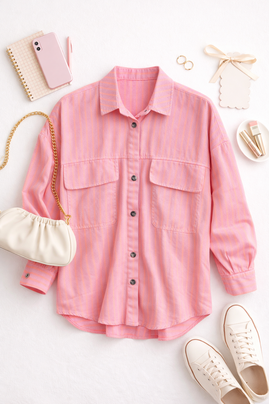 Jacke Rosa Streifen Orange