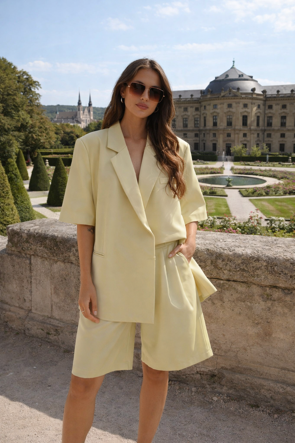 Blazer Kurzarm Soft Lemon