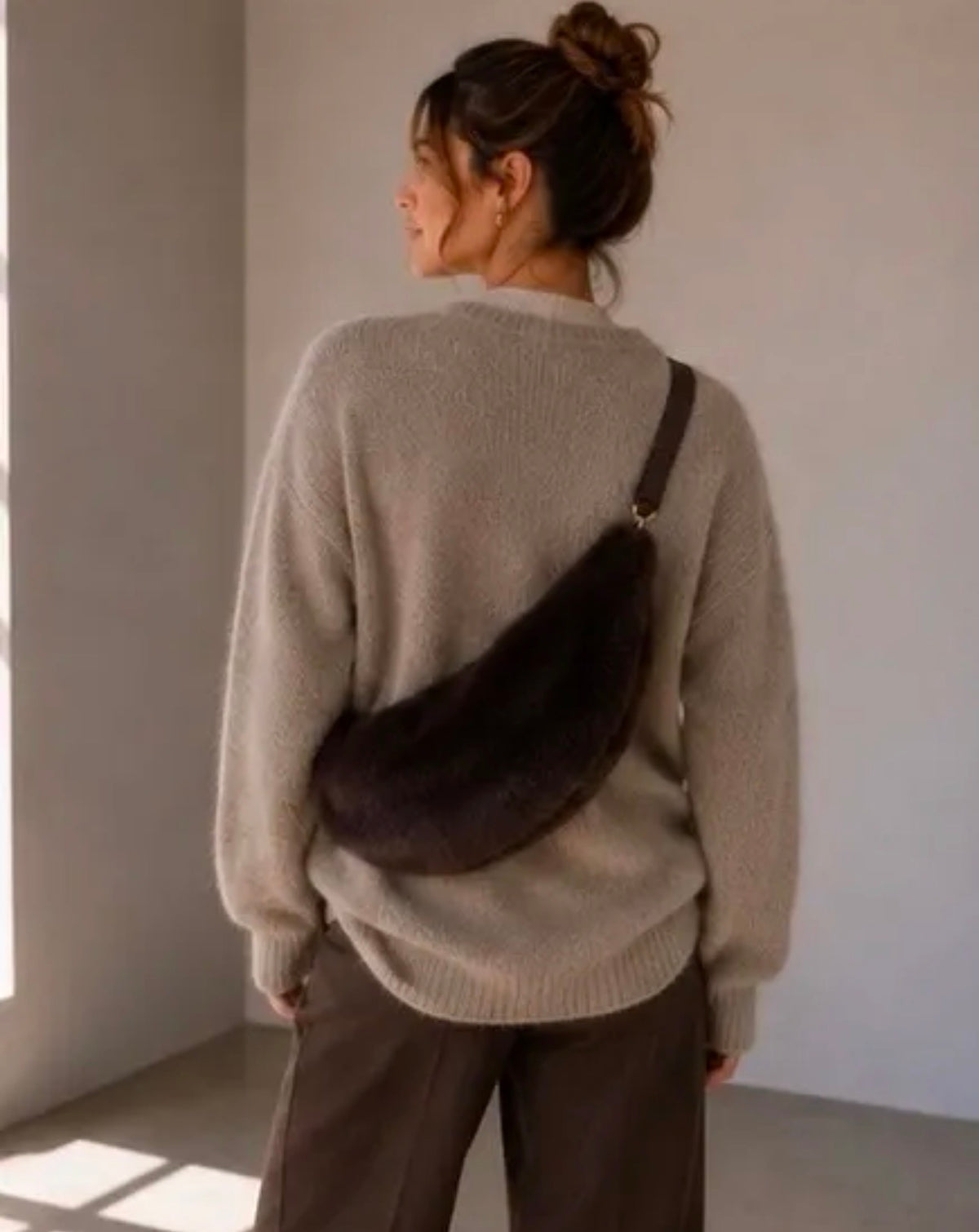 Crossbody-Bag Fluffy – Schokobraun